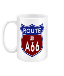 15oz Route UK A66 Badge Mug - left