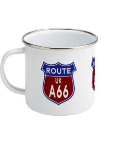 Enamel Route UK A66 Badge Mug - left