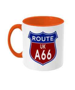 2 tone 11oz Route A66 Badge Orange - left