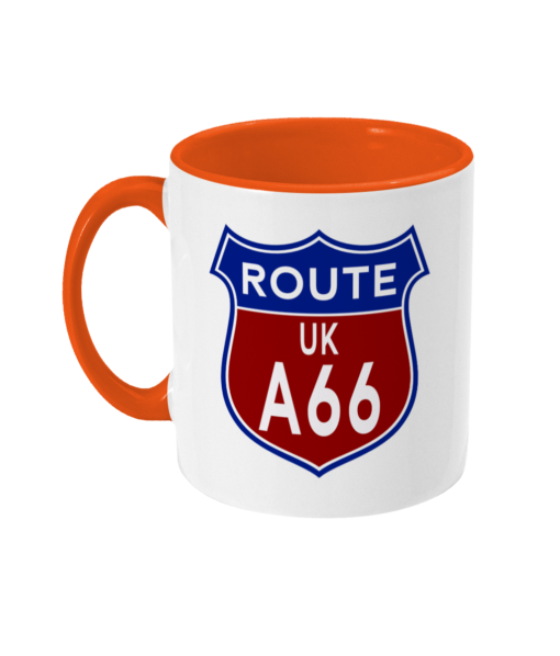 2 tone 11oz Route A66 Badge Orange - left