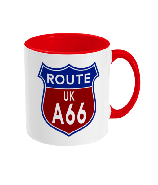 2 tone 11oz Route A66 Badge Red - right