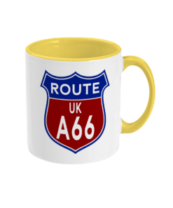 2 tone 11oz Route A66 Badge Yellow - right