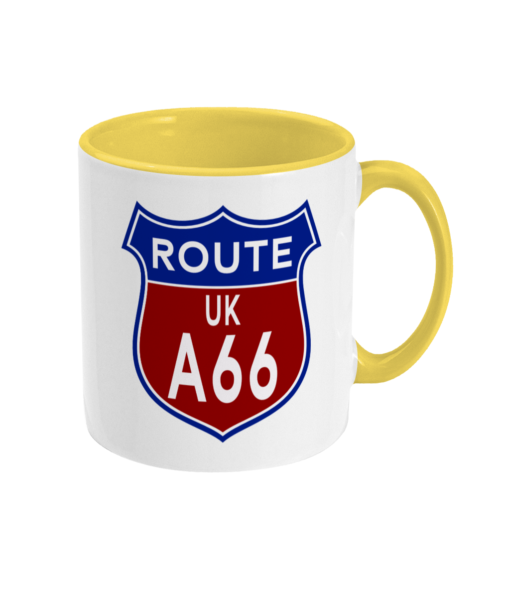 2 tone 11oz Route A66 Badge Yellow - right