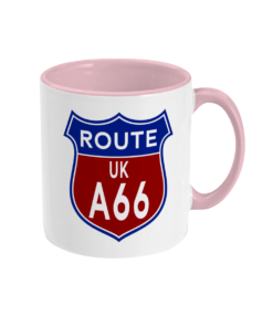 2 tone 11oz Route A66 Badge Pink - right