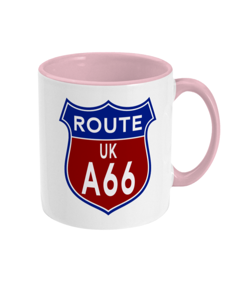 2 tone 11oz Route A66 Badge Pink - right