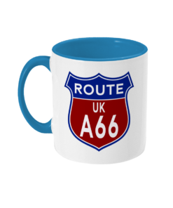 2 tone 11oz Route A66 Badge Light Blue - left