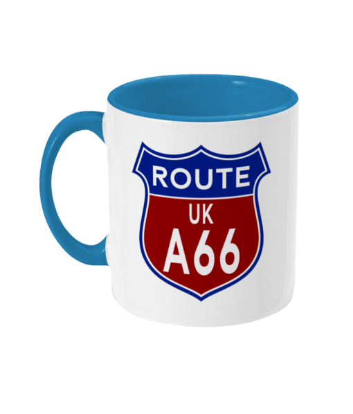 2 tone 11oz Route A66 Badge Light Blue - left