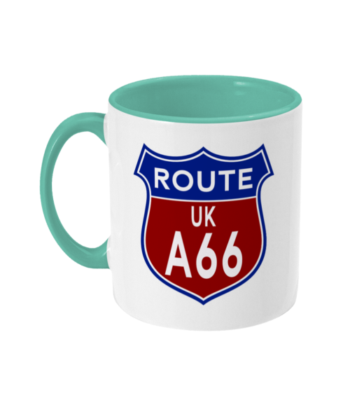 2 tone 11oz Route A66 Badge Spearmint - left