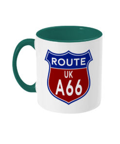 2 tone 11oz Route A66 Badge Green - left