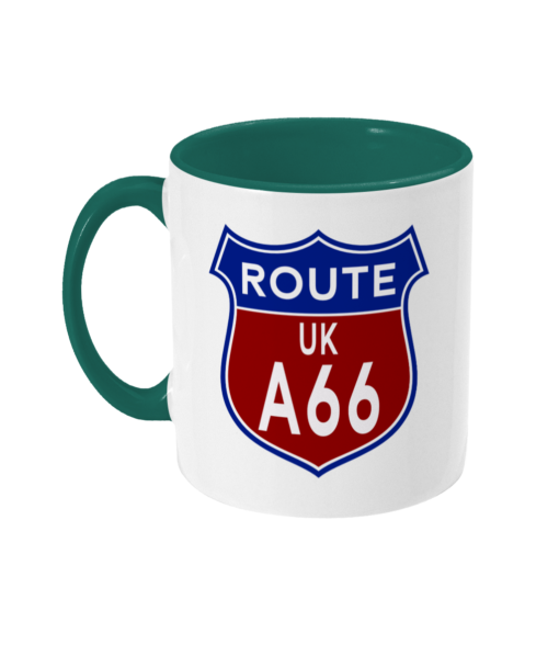 2 tone 11oz Route A66 Badge Green - left