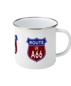 Enamel Route UK A66 Badge Mug - right