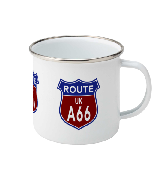 Enamel Route UK A66 Badge Mug - right