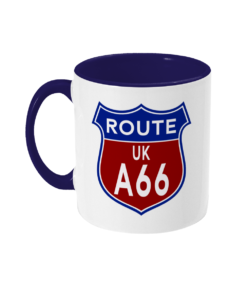 2 tone 11oz Route A66 Badge Cobalt Blue - left