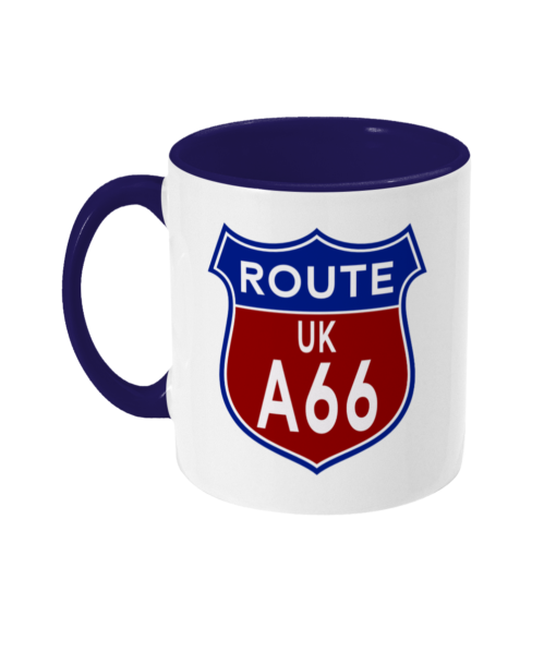 2 tone 11oz Route A66 Badge Cobalt Blue - left