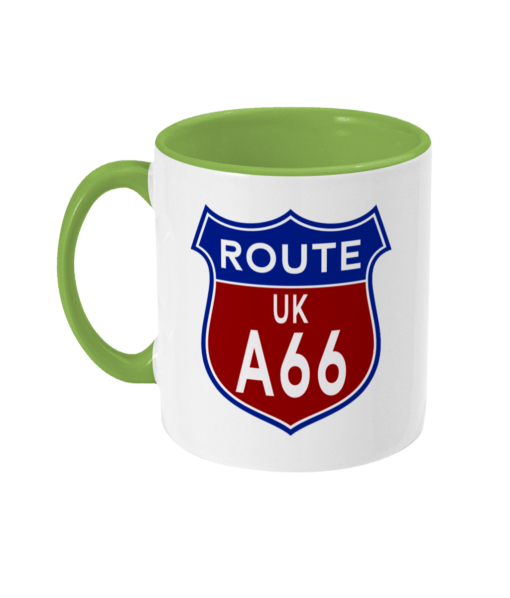 2 tone 11oz Route A66 Badge Light Green - left